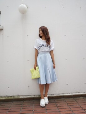 「STYLE DELI（スタイルデリ）のアイテム（バッグ）」を使った、Rieさん（レディース・158cm）の夏コーディネート