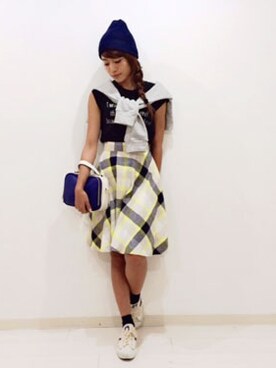 「STYLE DELI（スタイルデリ）のアイテム（帽子）」を使った、Rieさん（レディース・158cm）の秋コーディネート