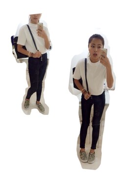 「STYLE DELI（スタイルデリ）のアイテム（パンツ）」を使った、Rieさん（レディース・158cm）の秋コーディネート