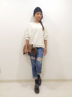 「STYLE DELI（スタイルデリ）のアイテム（帽子）」を使った、Rieさん（レディース・158cm）の秋コーディネート