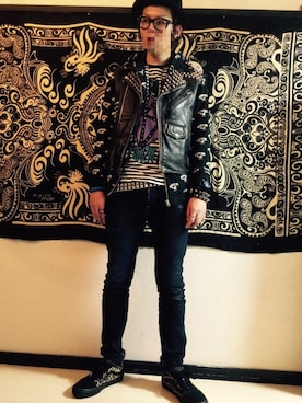 「666（シックスシックスシックス）のアイテム（アクセサリー）」を使った、JOKERさん（メンズ・175cm）の春コーディネート