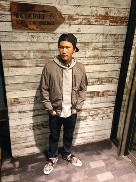 「AVIREX（アヴィレックス）のアイテム（キャップ）」を使った、Urusidairaさん（メンズ・166cm）の春コーディネート