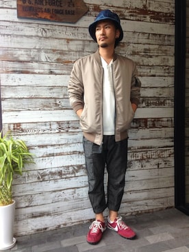 「TYPE BLUE（タイプブルー）のアイテム（Tシャツ/カットソー）」を使った、Urusidairaさん（メンズ・166cm）の夏コーディネート