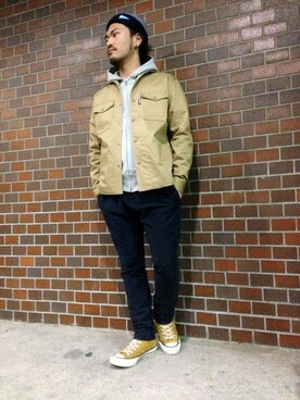 「バレンタインデートスタイル」｜「アイテム（チノパンツ）」を使った、Urusidairaさん（メンズ・166cm）の冬コーディネート