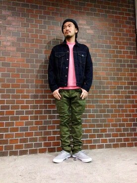 「TYPE BLUE（タイプブルー）のアイテム（デニムジャケット）」を使った、Urusidairaさん（メンズ・166cm）の春コーディネート
