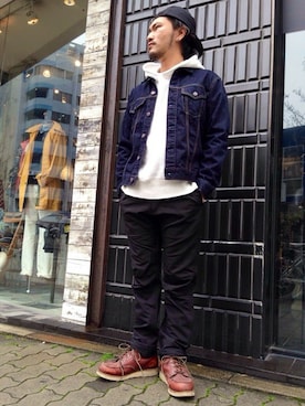 「TYPE BLUE（タイプブルー）のアイテム（デニムジャケット）」を使った、Urusidairaさん（メンズ・166cm）の春コーディネート