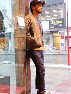 「TYPE BLUE（タイプブルー）のアイテム（パンツ）」を使った、Urusidairaさん（メンズ・166cm）の春コーディネート