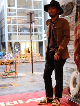 「TYPE BLUE（タイプブルー）のアイテム（パンツ）」を使った、Urusidairaさん（メンズ・166cm）の春コーディネート