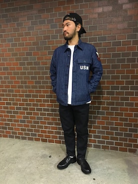 「TYPE BLUE（タイプブルー）のアイテム（トップス）」を使った、Urusidairaさん（メンズ・166cm）の秋コーディネート