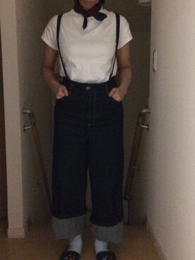 「NOMBRE IMPAIR（ノンブルアンペール）のアイテム（パンツ）」を使った、Takeuchiさん（レディース・157cm）の秋コーディネート