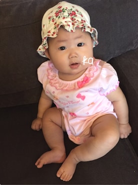 「sense of wonder（センスオブワンダー）のアイテム（帽子）」を使った、Kanon❁Rikoさん（キッズ・70cm）の夏コーディネート