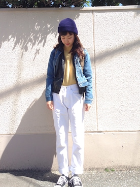 「acquaverde（アクアヴェルデ）のアイテム」を使った、くぼたれんさん（レディース・166cm）の春コーディネート