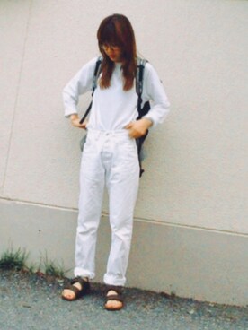 「acquaverde（アクアヴェルデ）のアイテム」を使った、くぼたれんさん（レディース・167cm）の夏コーディネート