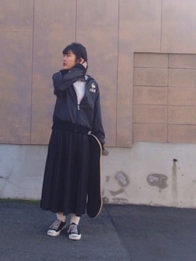 「COMME CA DU MODE（コムサデモード）のアイテム（スカート）」を使った、くぼたれんさん（レディース・168cm）の冬コーディネート