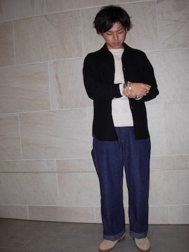 「アイテム（バングル/リストバンド）」を使った、RYOJI IWAKIさん（メンズ・163cm・20代）の秋コーディネート