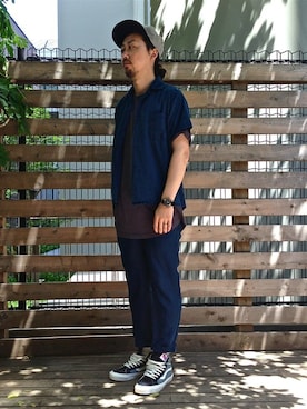 「C.E.L.STORE（セルストア）のアイテム（シューズ）」を使った、kitazawaさん（メンズ・175cm）の夏コーディネート