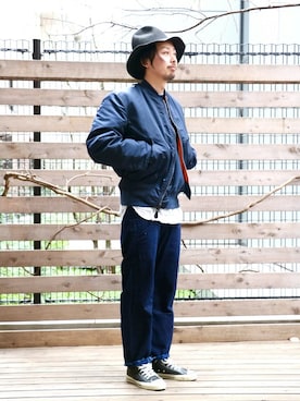 「SUNNY SPORTS」｜「アイテム（MA-1）」を使った、kitazawaさん（メンズ・175cm）の冬コーディネート