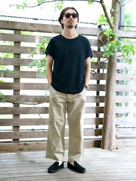 「C.E.L.STORE（セルストア）のアイテム（シューズ）」を使った、kitazawaさん（メンズ・175cm）の夏コーディネート