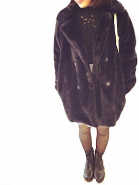 「DHOLIC（ディーホリック）のアイテム（その他アウター）」を使った、あんちょすさん（レディース・165cm）の冬コーディネート