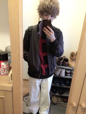 「LAD MUSICIAN（ラッドミュージシャン）のアイテム（ナイロンジャケット）」を使った、みーや🐻さん（メンズ・172cm）の秋コーディネート