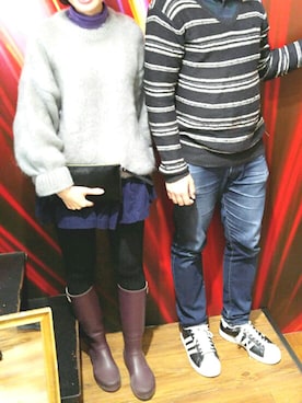 「initial（イニシャル）のアイテム（ニット/セーター）」を使った、Elenaさん（レディース・160cm）の冬コーディネート