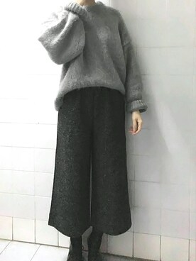 「initial（イニシャル）のアイテム（ニット/セーター）」を使った、Elenaさん（レディース・160cm）の冬コーディネート