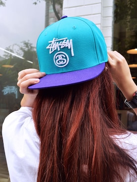 「アイテム（キャップ）」を使った、StussyTaiwanさん（レディース・158cm）の夏コーディネート