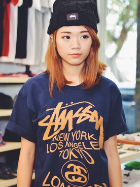「STUSSY（ステューシー）のアイテム（ニットキャップ/ビーニー）」を使った、StussyTaiwanさん（メンズ・180cm）の秋コーディネート