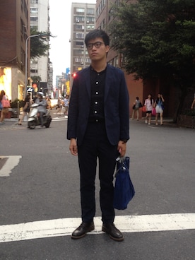 「TOPMAN（トップマン）のアイテム（その他シューズ）」を使った、Ken Wuさん（メンズ・173cm）の夏コーディネート