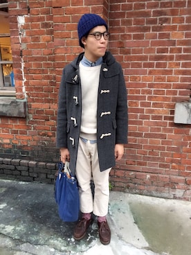 「BAG'n'NOUN」｜「アイテム（ダッフルコート）」を使った、Ken Wuさん（メンズ・173cm）の冬コーディネート