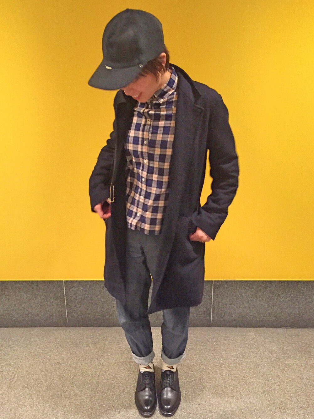 「土屋鞄、ショルダーバッグ、キャップ、チェックシャツ、ボーイッシュ」｜「SARAH WEARのアイテム（シャツ/ブラウス、その他）」を使った、fuyukaさん（レディース・158cm）の春コーディネートの1枚目の写真