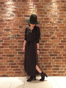 「Paradise Picnic（パラダイスピクニック）のアイテム（帽子）」を使った、maeさん（レディース・158cm）の秋コーディネート