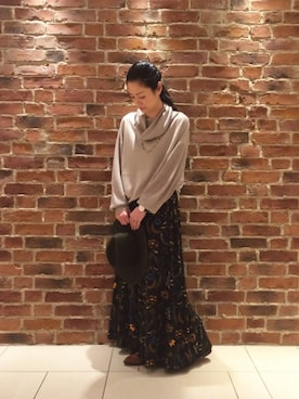 「Paradise Picnic（パラダイスピクニック）のアイテム（帽子）」を使った、maeさん（レディース・158cm）の秋コーディネート