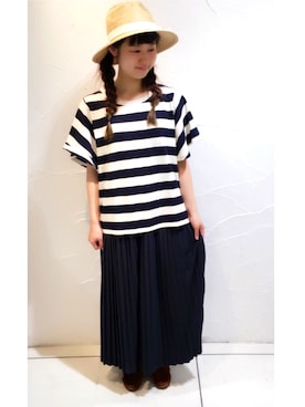 「アイテム（モカシン/デッキシューズ）」を使った、pualcecinkobesogoさん（レディース・155cm）の春コーディネート