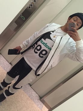 「ADYN（エーディーワイエヌ）のアイテム（パンツ）」を使った、U字#CREAMTEAMさん（メンズ・168cm）の春コーディネート