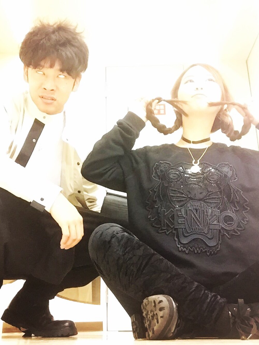 「ootd」｜「KENZOのアイテム（スウェット、ブラック系）」を使った、U字#CREAMTEAMさん（メンズ・168cm）の冬コーディネートの1枚目の写真