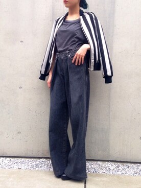 「JOHN LAWRENCE SULLIVAN（ジョンローレンスサリバン）のアイテム（ブルゾン）」を使った、REIKO.Nさん（レディース・158cm）の春コーディネート