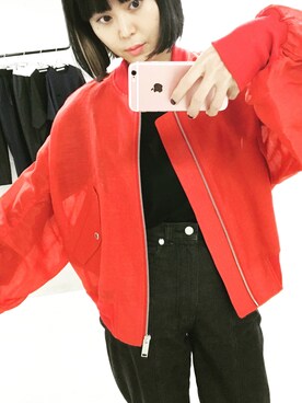 「JOHN LAWRENCE SULLIVAN（ジョンローレンスサリバン）のアイテム（ブルゾン）」を使った、REIKO.Nさん（レディース・156cm）の春コーディネート