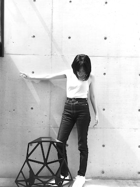 「ハイウェストデニム」｜REIKO.Nさん（レディース・156cm）の秋コーディネート