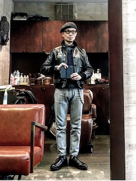 「ローカット」｜「アイテム（その他アウター）」を使った、e-wamoさん（メンズ・173cm）の春コーディネート