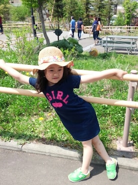 「X-girl（エックスガール）のアイテム」を使った、k7k10さん（キッズ・110cm）の春コーディネート