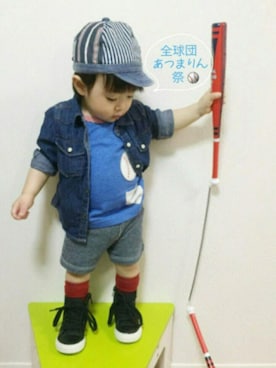 「MoL（モル）のアイテム（トップス）」を使った、nato☆さん（キッズ・80cm）の春コーディネート