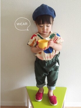 「MoL（モル）のアイテム（パンツ）」を使った、nato☆さん（キッズ・80cm）の春コーディネート