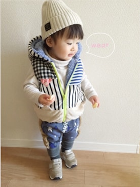 「MoL（モル）のアイテム（パンツ）」を使った、nato☆さん（キッズ・80cm）の春コーディネート