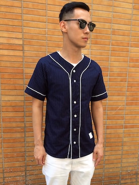 「DEMARCOLAB（デマルコラブ）のアイテム（スウェット）」を使った、James Huangさん（メンズ・170cm）の夏コーディネート