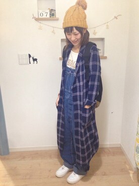 「airforce1」｜「アイテム（オールインワン・サロペット）」を使った、misayoさん（レディース・160cm）の秋コーディネート