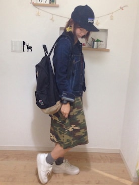 「airforce1」｜「アイテム（デニムジャケット）」を使った、misayoさん（レディース・160cm）の秋コーディネート