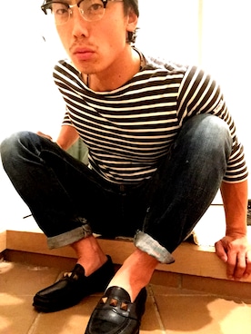 「アイテム（モカシン/デッキシューズ）」を使った、Michiakiさん（メンズ・179cm・30代）の夏コーディネート