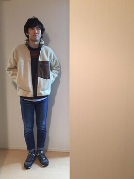 「ソックス」｜「アイテム（その他アウター）」を使った、トモッティさん（メンズ・174cm）の冬コーディネート