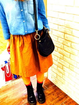 「お買い物」｜「アイテム（ブーツ）」を使った、miyuさん（レディース・160cm）の春コーディネート